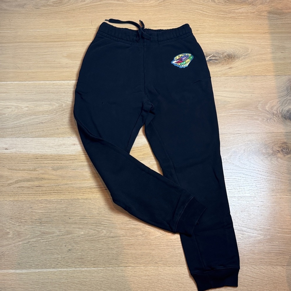 Moschino Black  Joggers with Colorful Patch